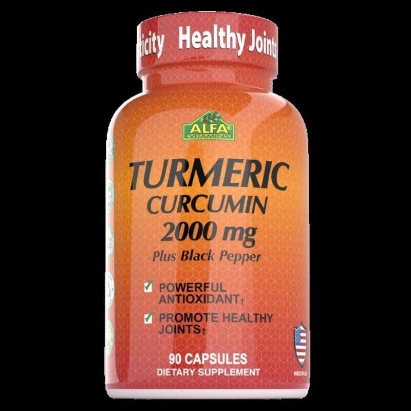 

Alfa Vitamins Turmeric Curcumin 2000mg Plus Black Pepper