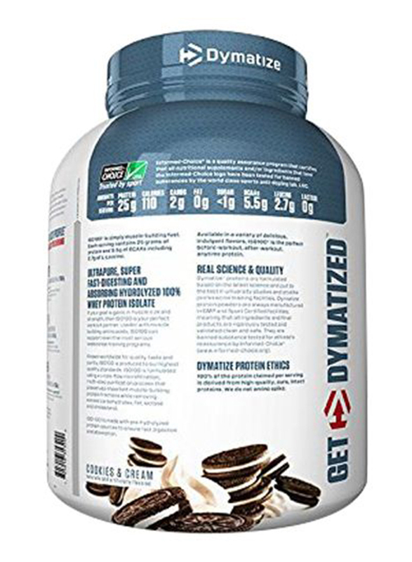 Dymatize Iso 100 Hydrolyzed 100% Whey Isolate Protein Powder, 2.3 KG, Cookies & Cream