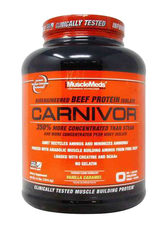 

MuscleMeds Carnivor Bioengineered Beef protein isolate, 1.9 kg, Vanilla Caramel