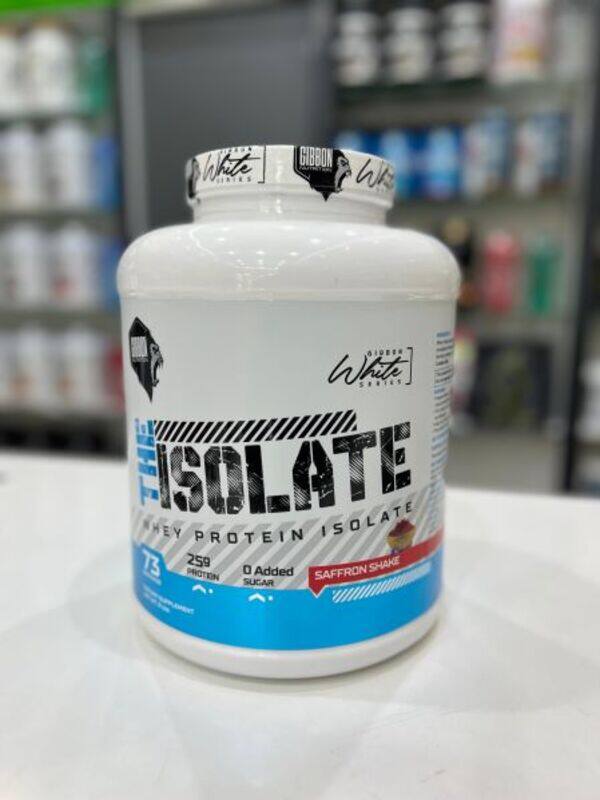 

Gibbon Nutrition The Isolate Whey Protein Isolate- 25g Protein, 0 Sugar, 73 Servings 5lbs Saffron Shake