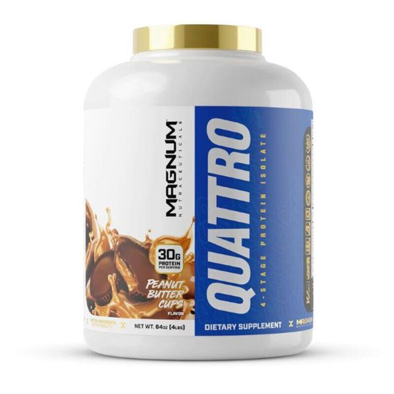 

Magnum Nutraceuticals Quattro 4-Stage Protein Isolate 4Lbs Peanut Butter Cups