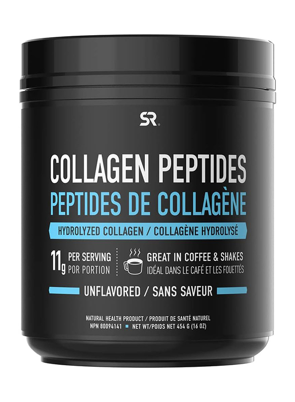 Sports Research Hydrolyzed Collagen Peptides Powder Supplement, 454g, Unflavoured