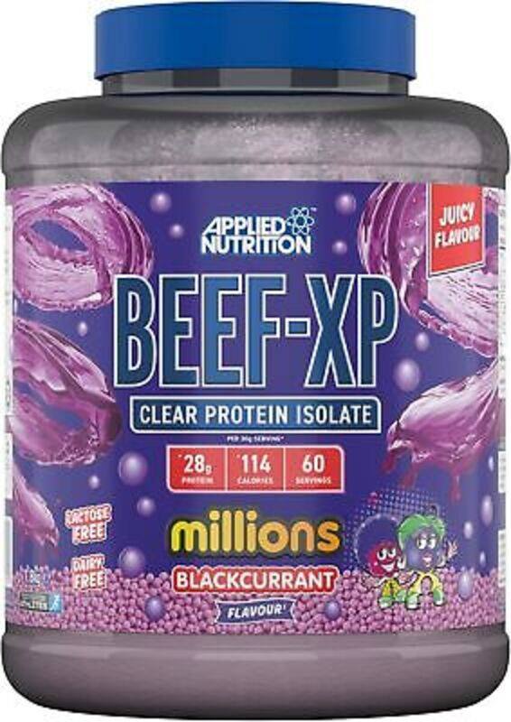 

Applied Nutrition Beef XP Clear beef Protein, Lactose Free, Dairy Free, 28g Protein, 1.8 Kg Juicy Flavour - Black Currant