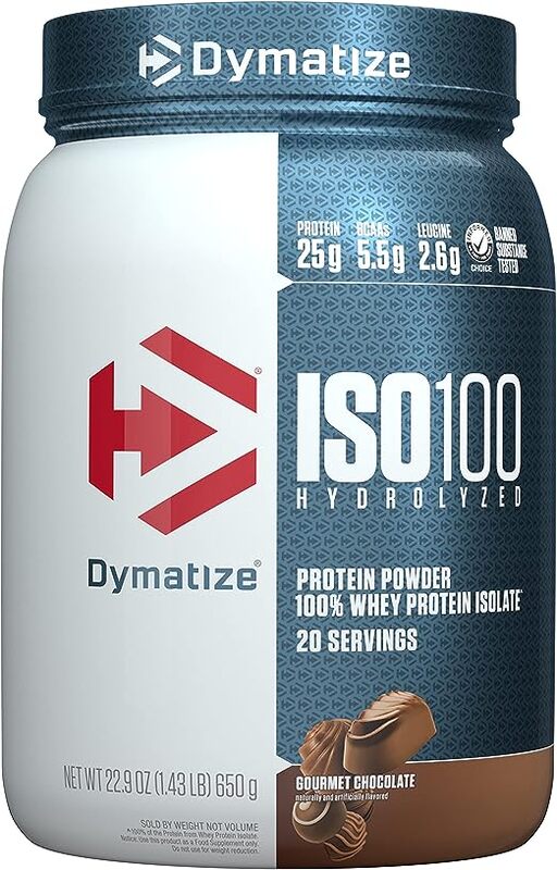 Dymatize Iso100 Hydrolyzed 100% Whey Isolate Protein Powder Gourmet Chocolate Flavor - gluten free