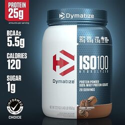 Dymatize Iso100 Hydrolyzed 100% Whey Isolate Protein Powder Gourmet Chocolate Flavor - gluten free