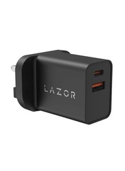 Lazor Delta UK Wall Charger with 20W Fast Charging, AD26, Black