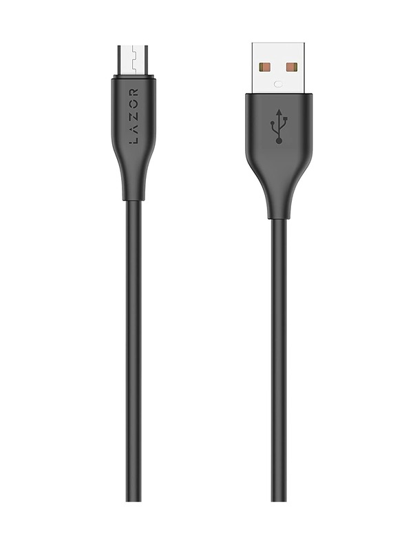 Lazor 1-Meters Flux Micro-A USB Cable, USB Male to Micro-USB Male for Smartphones/Tablets, Black
