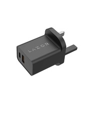Lazor Delta UK Wall Charger with 20W Fast Charging, AD26, Black