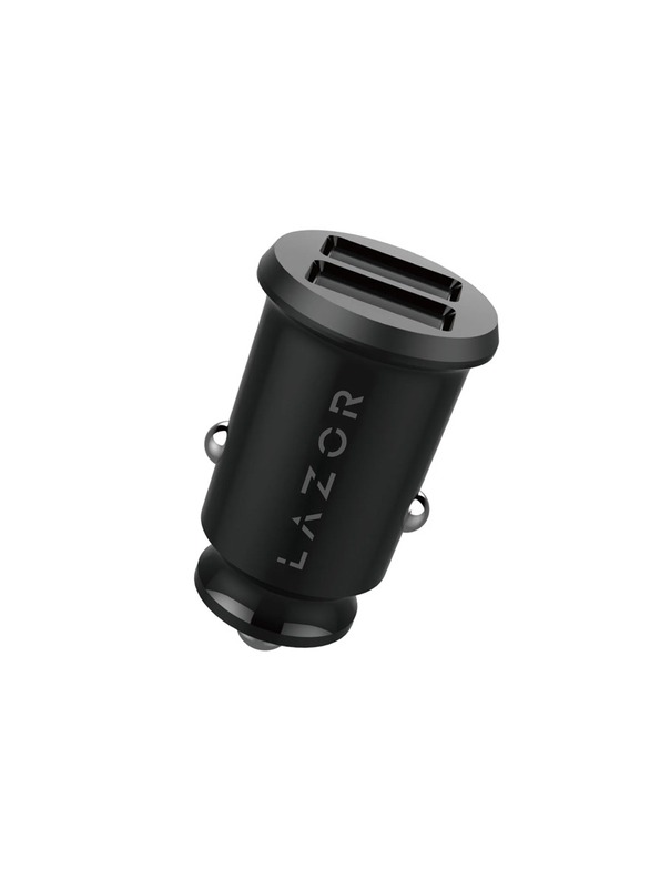 Lazor Voyager P Car Charger with 12 5V, CC13, Black