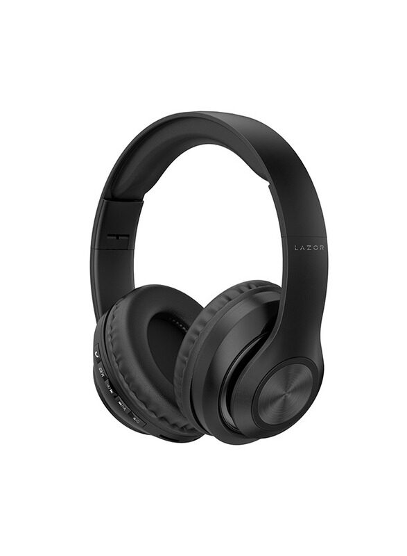 

Lazor Jazz + Wireless Over-Ear Headphones with Easy Hands-Free Calling, Bluetooth, 6 EQ Sound Effects & Mic, EA205, Black