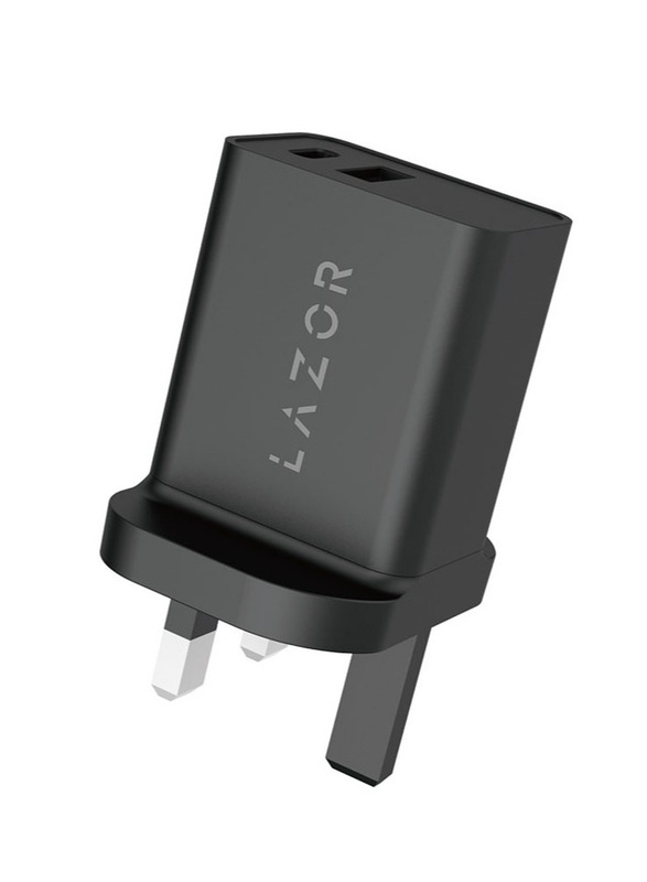 Lazor RAPID UK Power Adapter with 30W Fast Charging, AD28, Black