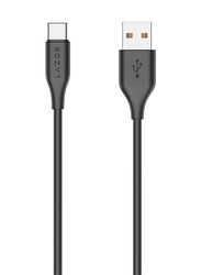 Lazor 1-Meters Flux USB Type-C Cable, USB Male to USB-C Male for Smartphones/Tablets, Black