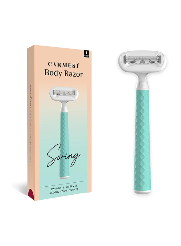 Carmesi Swings & Swerves Along Your Curves Body Razor, Aqua Delight, 1 Piece