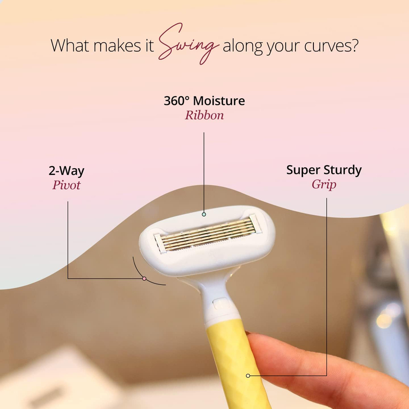 Carmesi Swings & Swerves Along Your Curves Body Razor, Yellow Daze, 1 Piece