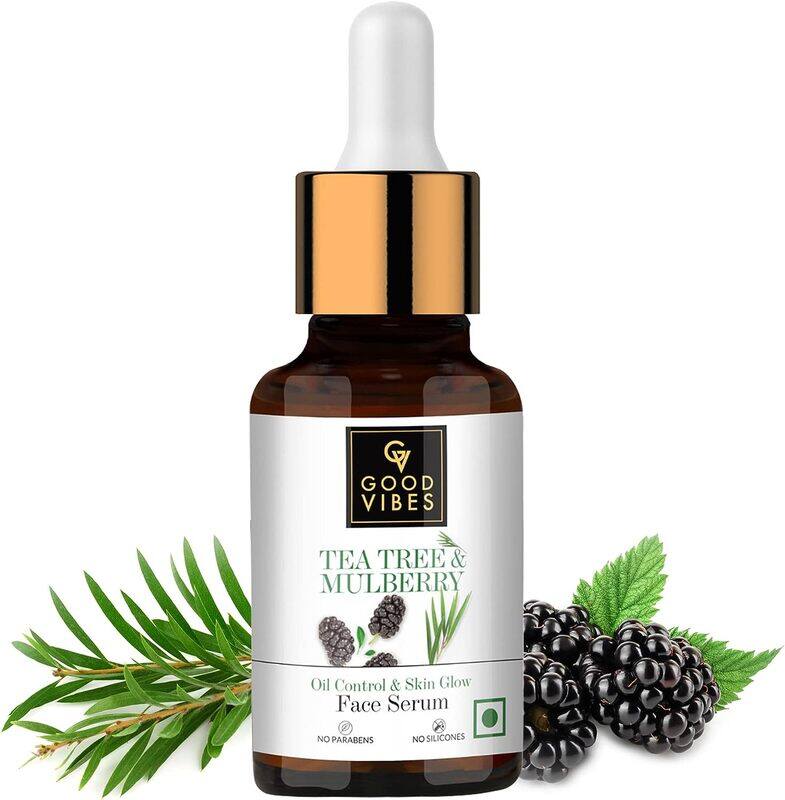 

Good Vibes Tea Tree & Mulberry Oil Control & Skin Glow Face Serum, 10ml