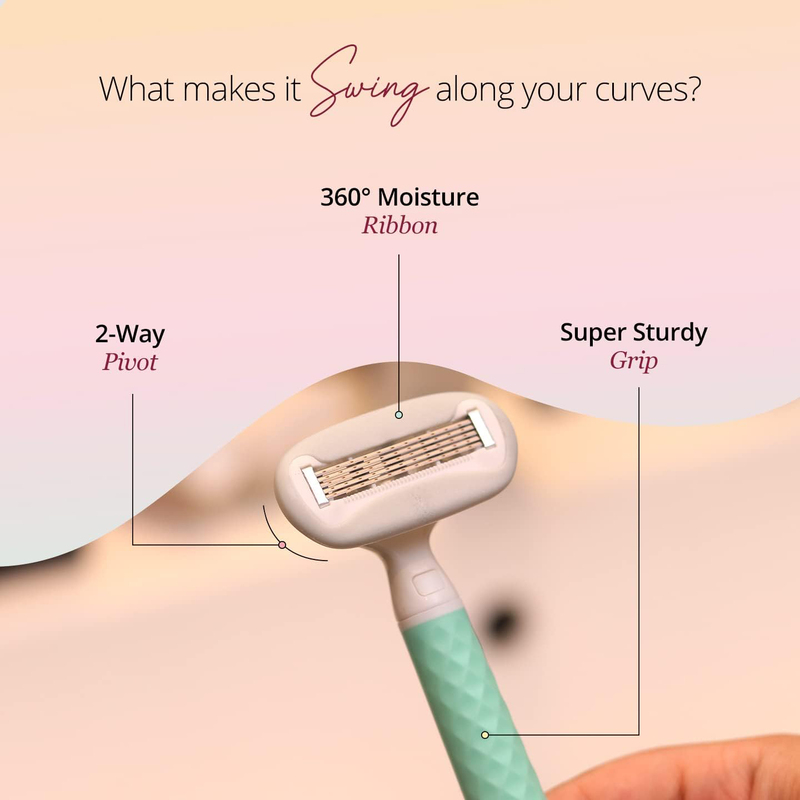 Carmesi Swings & Swerves Along Your Curves Body Razor, Aqua Delight, 1 Piece