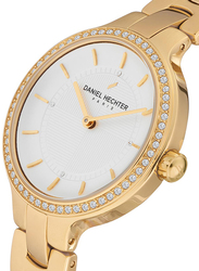 Daniel Hechter Analog Watch for Women with Stainless Steel Band, Water Resistant, DHL00304, Gold-Silver