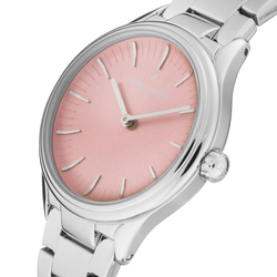 Daniel Hechter Analog Watch for Women with Stainless Steel Band, Water Resistant, DHL00101, Silver-Pink