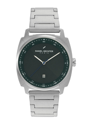 Daniel Hechter Analog Watch for Men with Stainless Steel Band, Water Resistant, DHG00105, Silver-Green