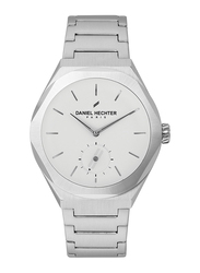 Daniel Hechter Analog Watch for Women with Stainless Steel Band, Water Resistant, DHL00209, Silver-White
