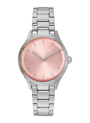 Daniel Hechter Analog Watch for Women with Stainless Steel Band, Water Resistant, DHL00101, Silver-Pink