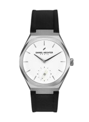 Daniel Hechter Analog Watch for Women with Leather Genuine Band, Water Resistant, DHL00203, Black-White