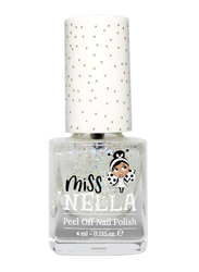 Miss Nella Peel off Kids Nail Polish, 4ml, Confetti Clouds, Clear
