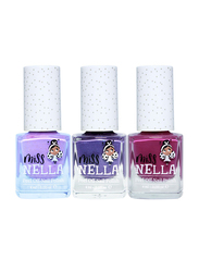 Miss Nella Purple Unicorn Nail Polish Set, 3-Piece, 4ml, Lavender/Pink/Purple