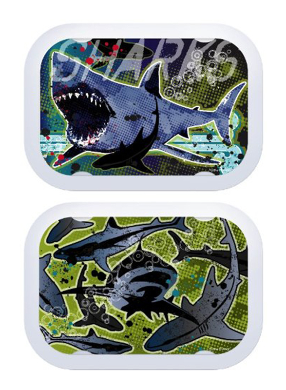 Yubo 2-Piece Sharks Face Plate Set, Green/Blue