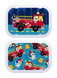 Yubo 2-Piece Fire Truck Dog Face Plate Set, Blue/Red
