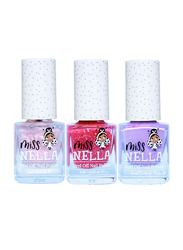 Miss Nella Good Vibes Nail Polish Set, 3-Piece, 4ml, Light Pink/Pink/Purple