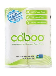 Caboo Pack of 2 Roll Towel, 115 Pieces, White