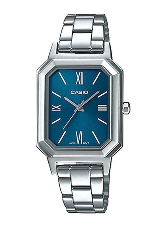 

Casio Analog Quartz Watch for Women with Stainless Steel Band, Water Resistant, LTP-E168D-2BDF, Silver-Blue