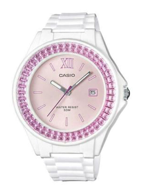 

Casio Analog Watch for Women with Resin Band, Water Resistant, LX-500H-4EVDF, White-Light Pink