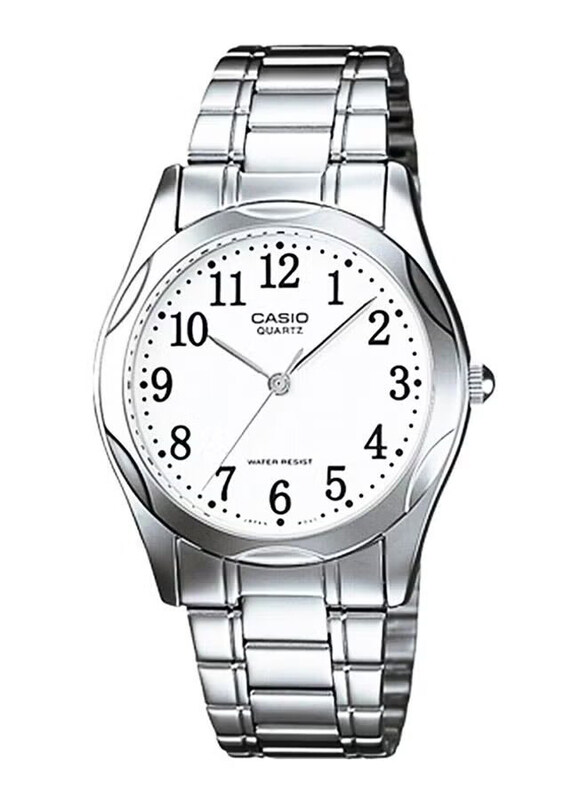 

Casio Enticer Analog Wrist Watch for Men with Stainless Steel Band, Water Resistant, MTP-1275D-7BDF, Silver-White