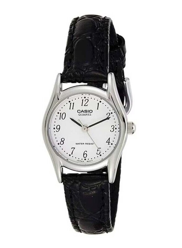 

Casio Analog Quartz Dress Watch for Women with Leather Band, Water Resistant, LTP-1094E-7BRDF, Black-White