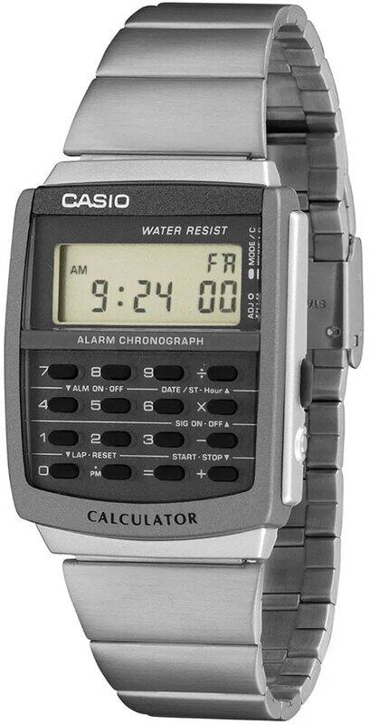 

Casio Vintage Collection Digital Watch for Men with Stainless Steel Band, Water Resistant, CA-506-1DF 3208, Silver-Grey