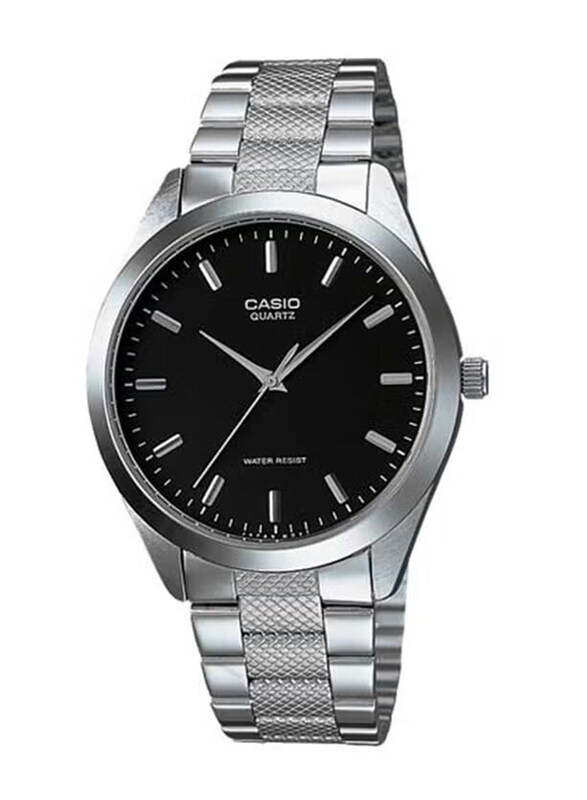 

Casio Enticer Analog Wrist Watch for Men with Stainless Steel Band, Water Resistant, MTP-1274D-1ADF, Silver-Black