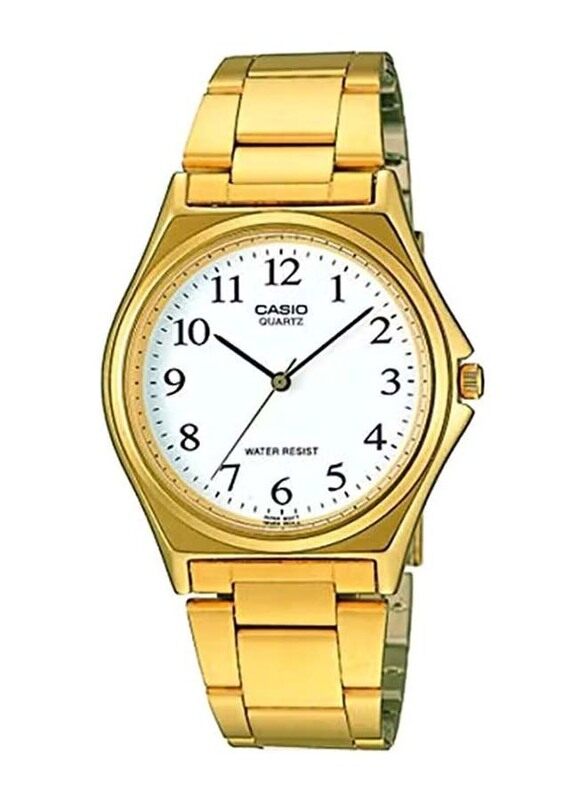 

Casio Analog Quartz Watch for Women with Stainless Steel Band, Water Resistant, LTP-1130N-7BRDF, Gold-White