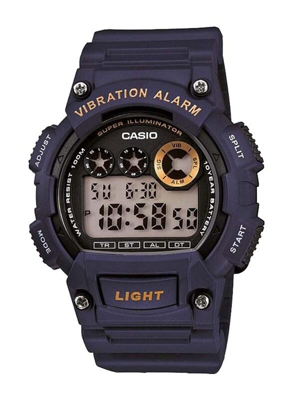 

Casio Digital Watch for Men with Resin Band, Water Resistant, W-735H-2AVDF, Blue-Grey