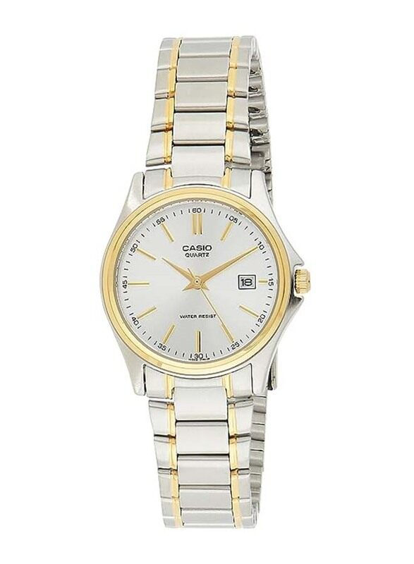 

Casio Analog Quartz Watch for Women with Stainless Steel Band, Water Resistant, LTP-1183G-7ADF, Silver/Silver-Gold