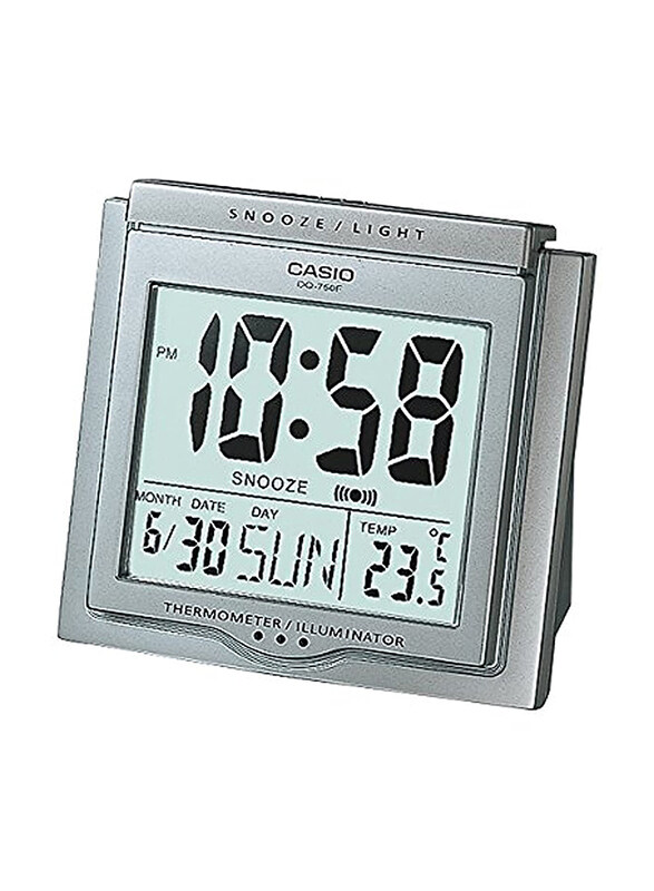 

Casio Digital Table Clock, DQ-750F-8DF, Silver