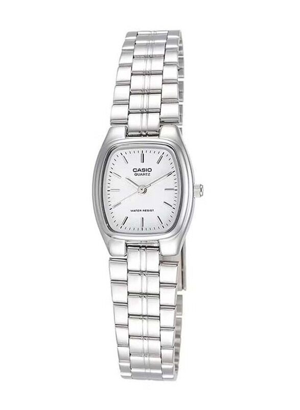

Casio Analog Quartz Watch for Women with Metal Band, Water Resistant, LTP-1169D-7ARDF, Silver-White