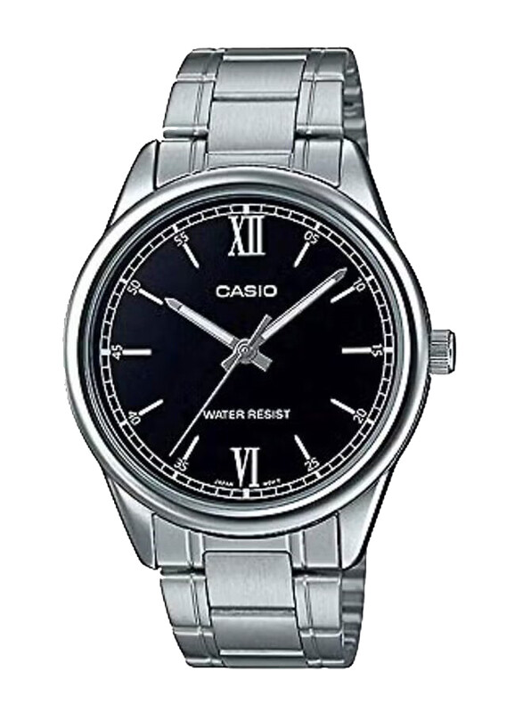 

Casio Enticer Analog Quartz Watch for Men with Stainless Steel Band, Water Resistant, MTP-V005D-1B2UDF, Silver-Black