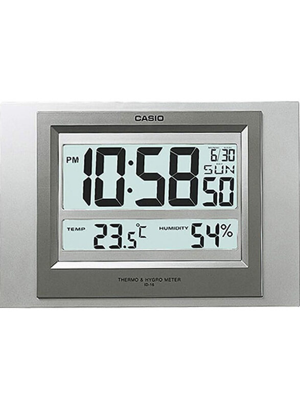 

Casio Digital Clock, ID-16S-8DF, Grey