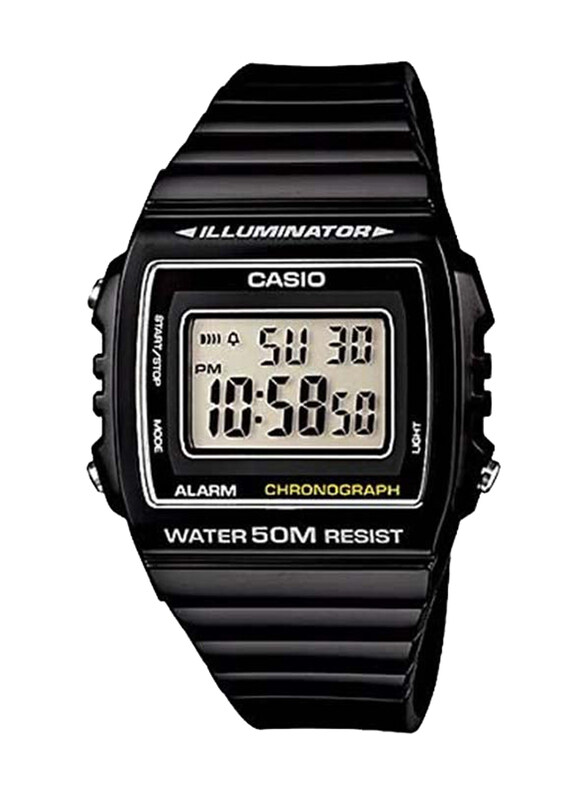 

Casio Digital Watch for Men with Resin Band, Water Resistant, W-215H-1AVDF, Black-Grey