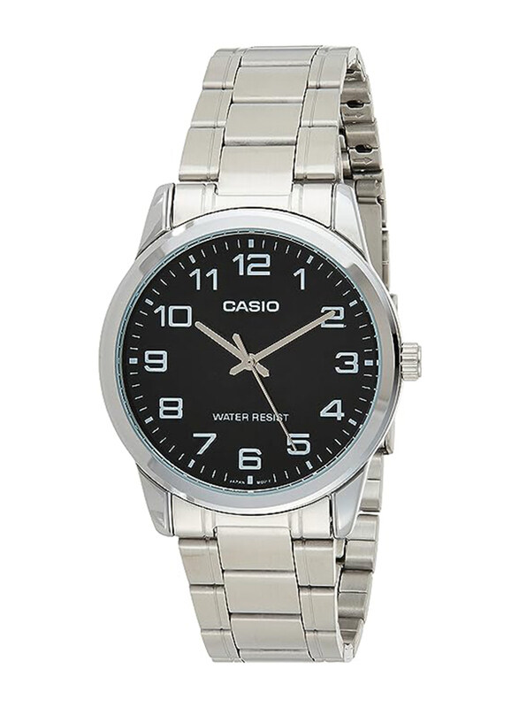 

Casio Analog Watch for Men with Stainless Steel Band, Water Resistant, MTP-V001D-1BUDF, Silver-Black