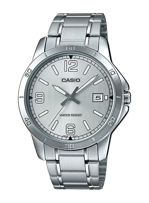 

Casio Analog Quartz Watch for Men with Stainless Steel Band, Water Resistant, MTP-V004D-7B2UDF, Silver