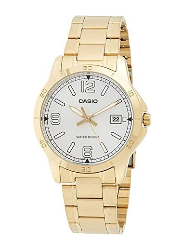 

Casio Analog Quartz Watch for Women with Stainless Steel Band, Water Resistant, LTP-V004G-7B2UDF, Gold-White