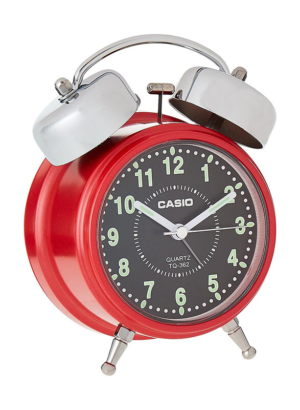 

Casio Analog Table Clock, TQ-362-4ADF, Red/Black